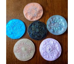 Stickserie ITH - Untersetzer Flower Circles